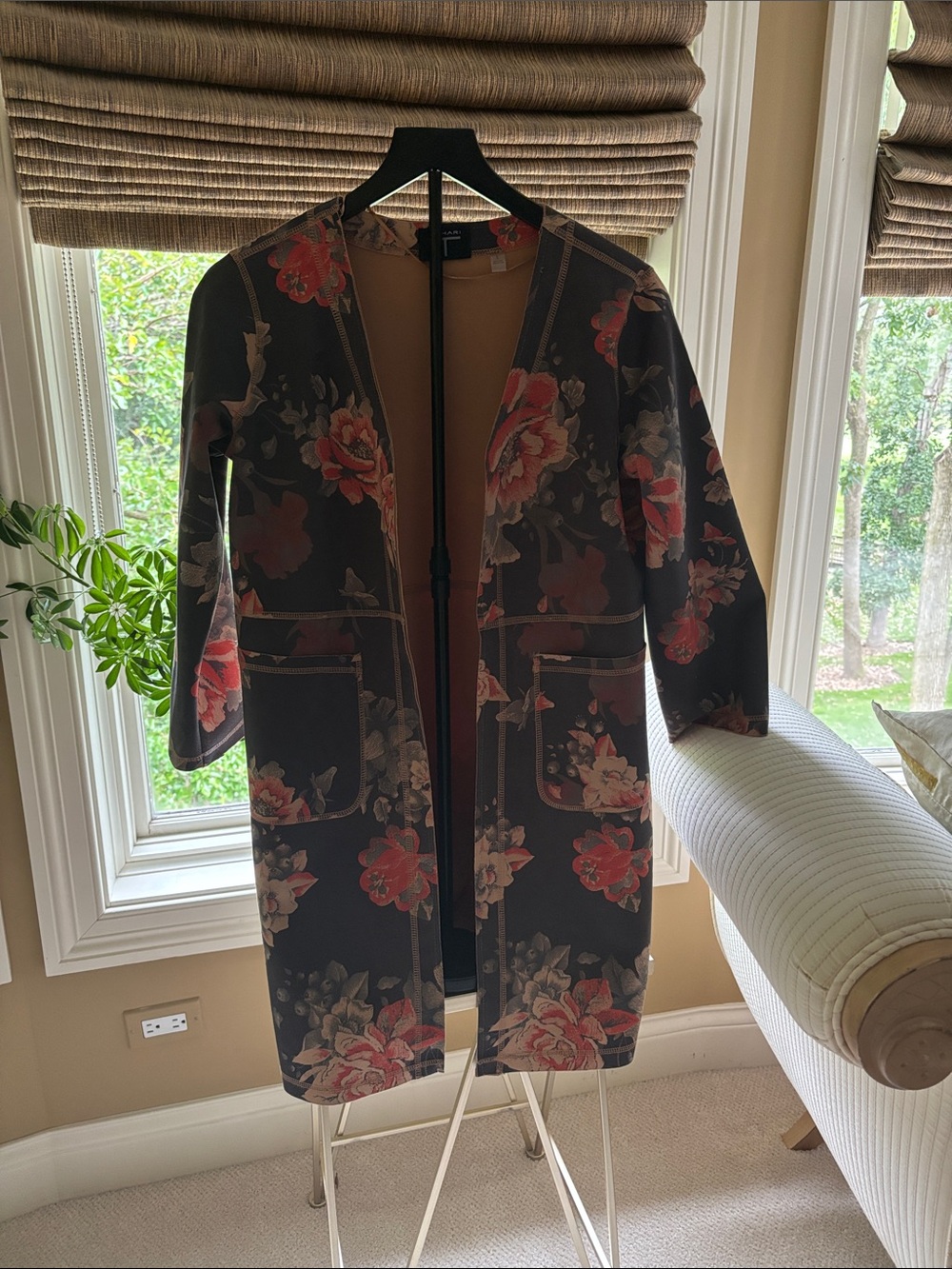 Tahari Floral Open-Front Jacket